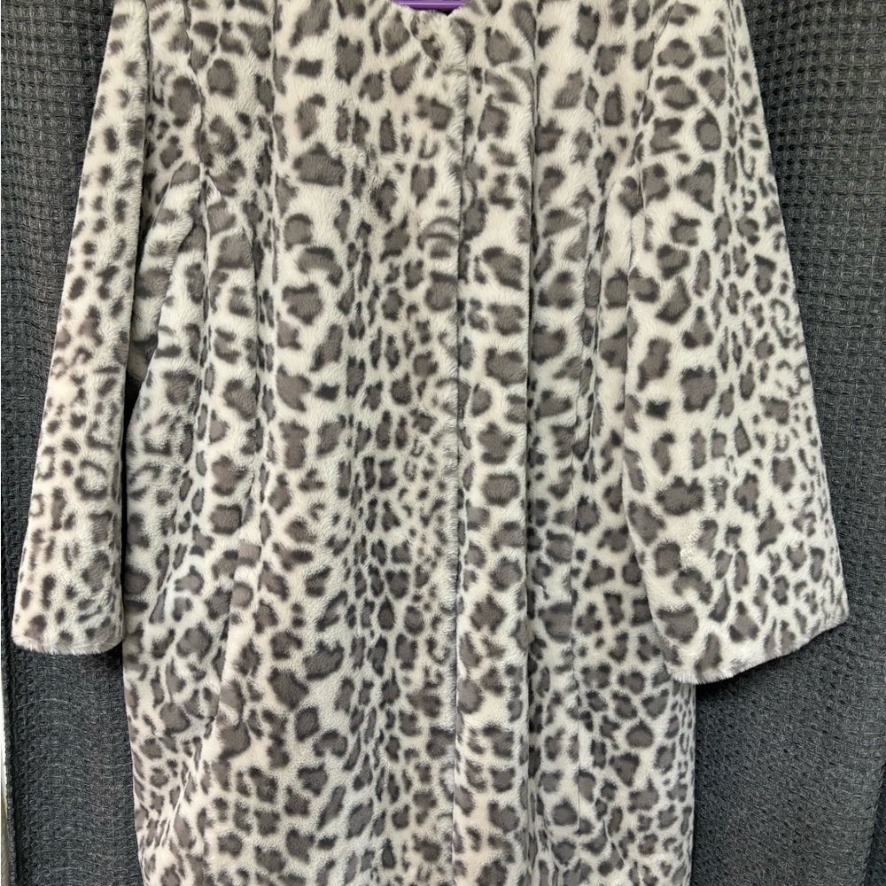 Leopard Print Faux Fur Coat
